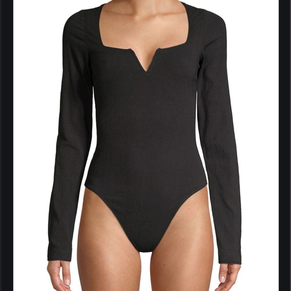 Free People Tops - Free People Zoe Long-Sleeve Thong Bodysuit